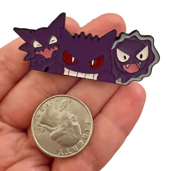 Pokemon Cute Ghosts Type Haunter Gengar Ghastly Enamel Pin - Picture 4 of 6